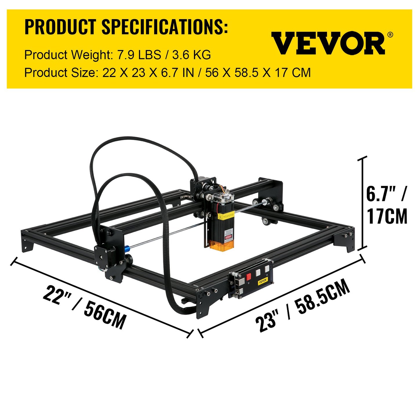 Desktop Laser Engraver 16.1"x15.7" Large Engraving Area 5.5W Laser Power