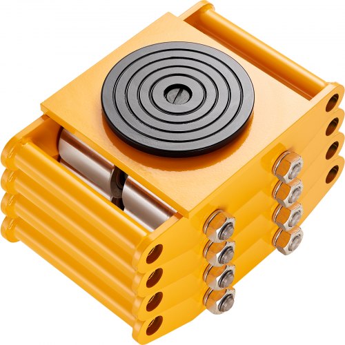 4PCS Machinery Skate Dolly, 26455LBS/12T Industrial Machinery Mover, Heavy Duty Carbon Steel Machinery Moving Skate & 4 Carbon Steel Wheels and 360° Rotation Non-Slip Cap for Warehouse, Factory