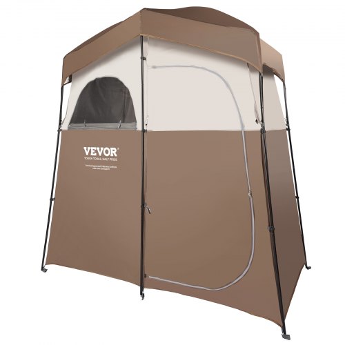 Camping Shower Tent, 83" x 42" x 83" 2 Rooms Oversize Outdoor Portable Shelter, Privacy Tent with Detachable Top, Pockets, Hanging Rope and Clothesline, for Dressing, Changing, Toilet, Bathroom