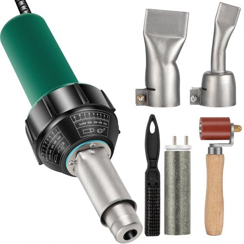 Roofing Welder, 4 Pcs PVC Welding Gun, 1600W Hot Air Plastic Welder, 220V PVC Heat Gun, Plastic Welder w/ Mica Pipe Heating Core, Stepless Temperature Regulation 40-600 ℃ Plastic Welder Kit