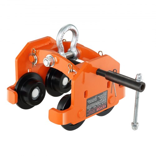 Manual Trolley, 4400 lbs/2 Ton Load Capacity, Push Beam Trolley with Dual Wheels, Adjustable for I-Beam Flange Width 2.8" to 6.7", Heavy Duty Alloy Steel Garage Hoist for Straight Curved I Beam