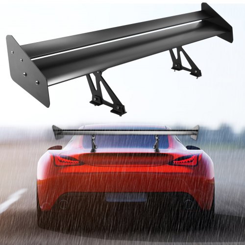 Universal GT Wing Spoiler 135CM Lightweight Aluminum Rear Spoiler Wing Adjustable Angel Double Row Racing Trunk Spoiler BGW Drift JDM Drift Black Universal Spoiler (53" Double deck)