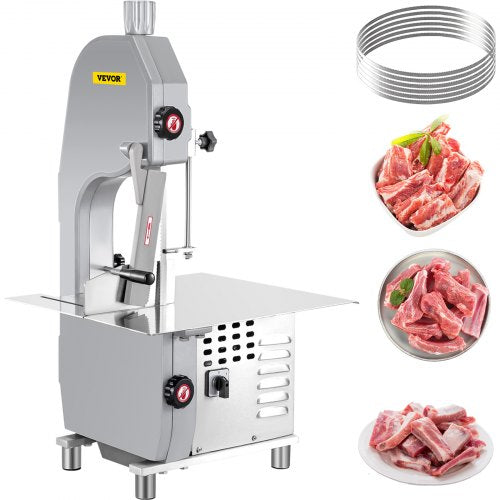 Commercial Bone Cutting Machine 19.3x17.3-Inch Workbench, Bone Saw Machine 0.2-7.1 Inch Cutting Thickness Adjustable, Band Saw Meat Cutter 1500 W, Meat Bandsaw Tabletop, Meat Cutting Bandsaw