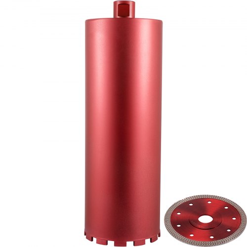 Diamond Core Drill, 6"/152mm Diameter Core Drill Bit, 14"/355mm Concrete Core Drill Bit, 5/8"-11 Thread Core Bit, Dry/Wet Drill Core Bits w/ a Blade, Diamond Wet Coring Bit For Concrete Brick