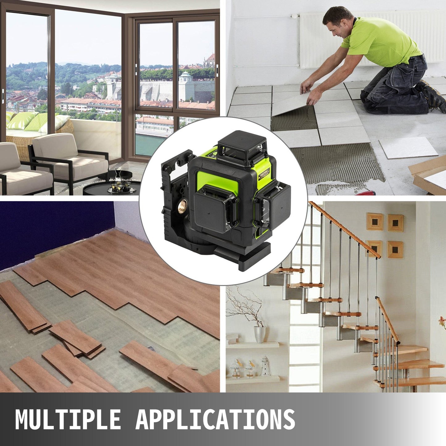 12 Lines Self-Leveling 903CG Rotary Laser Level Kit 360°Rotatable Horizontal & Vertical Cross Line Rotating Laser Kit