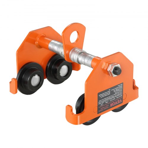 Manual Trolley, 1100 lbs/0.5 Ton Load Capacity, Push Beam Trolley with Dual Wheels, Adjustable for I-Beam Flange Width 2.5" to 8", Heavy Duty Alloy Steel Garage Hoist for Straight Curved I Beam