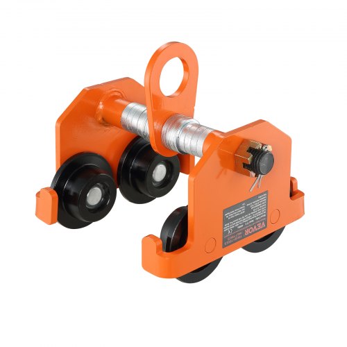 Manual Trolley, 4400 lbs/2 Ton Load Capacity, Push Beam Trolley with Dual Wheels, Adjustable for I-Beam Flange Width 2.5" to 8", Heavy Duty Alloy Steel Garage Hoist for Straight Curved I Beam