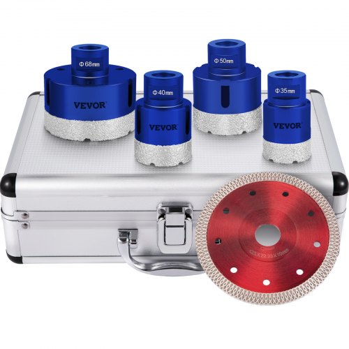 Diamond Drill Bits 4PCS Diamond Hole Saw 35/40/50/68mm Tile Hole Saw Kit Vacuum Brazed Diamond Drill Bit 0.59in/15mm Segment Tile Hole Saw w Storage Case for Tile Ceramic Porcelain Marble Stone