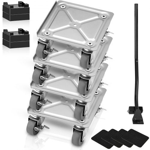 Furniture Dolly, Furniture Moving Dollies with 360° PP Swivel Wheels & Carbon Steel Panel, 500 Lbs Capacity Furniture Lift Mover Tool Set for Moving Heavy Furniture Refrigerator Sofa