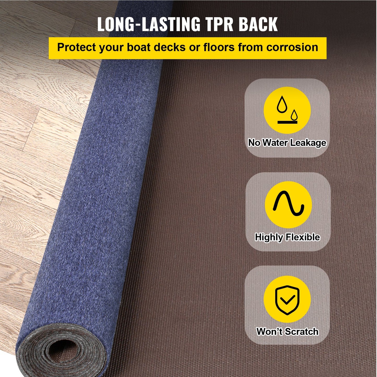 Indoor Outdoor Rug Carpet 5.9x29.5' Outdoor Rug with Waterproof Back Outdoor Rug for Patio Porch Deck Garage Outdoor Area Rug Runner Anti-Slide Porch Rug No Mildew Kitchen Rugs(Blue,9M)