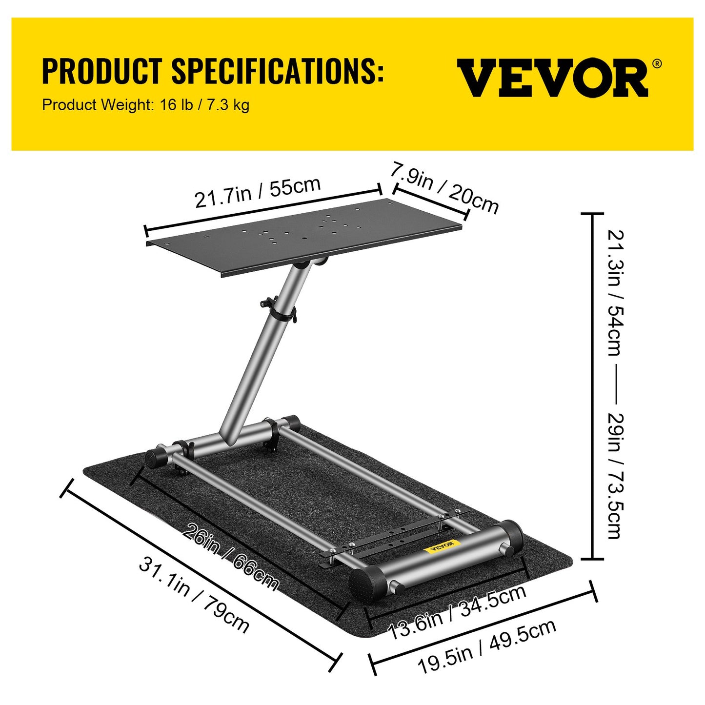360 Degree Steering Wheel Stand G920 Adjustable Racing Wheel Stand Shifter Mount Stand fit for Logitech G29/G920/G25/G27 Racing Wheel Frame,Wheel Pedals Not Included