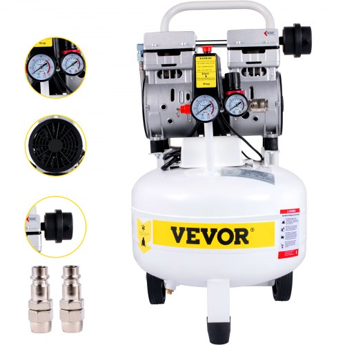 Pancake Air Compressor, 25L/5.5 Gallon Vertical Air Compressor Tank, 1HP 750W Portable Oilless Compressor, Ultra Quiet, 115PSI, 5.9CFM, 1440RPM, for Tire Inflation, House Renovation, Air Tools