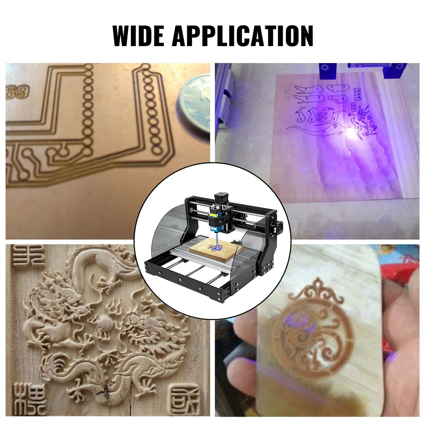 CNC 3018 Pro CNC Router 300×180×45 mm CNC Machine 5.5W GRBL Control Mini Laser Engraver with Offline Controller 3 Axis Laser Engraving Machine for Carving Milling Plastic, Acrylic, PVC, Wood