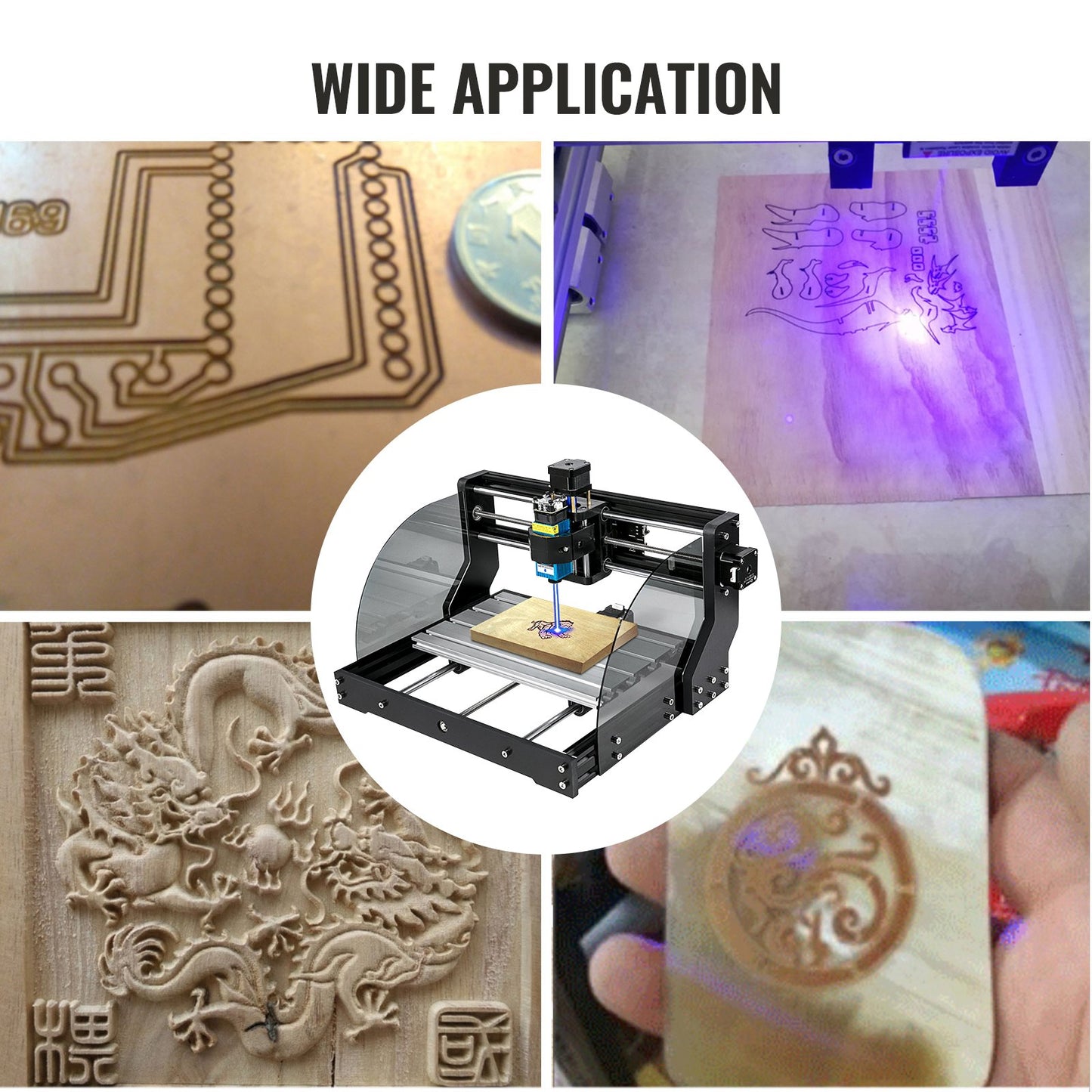CNC 3018 Pro CNC Router 300×180×45mm CNC Machine 500MW GRBL Control Mini Laser Engraver with Offline Controller 3 Axis Laser Engraving Machine for Carving Milling Plastic, Acrylic, PVC, Wood