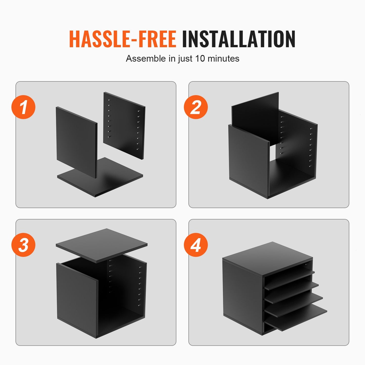 Literature Organizers, 5 Compartments Office Mailbox with Adjustable Shelves, Wood Literature Sorter 13.9x12x13 inches for Office, Home, Classroom, Mailrooms Organization, EPA Certified, Black