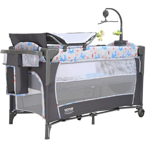 Baby Bassinet, 77 lbs Load Capacity, Easy to Fold Portable Baby Bassinet Bedside Sleeper with Storage Basket and Wheels, Baby Cradle Bedside Crib with Mosquito Net for Infant Newborn Girl Boy