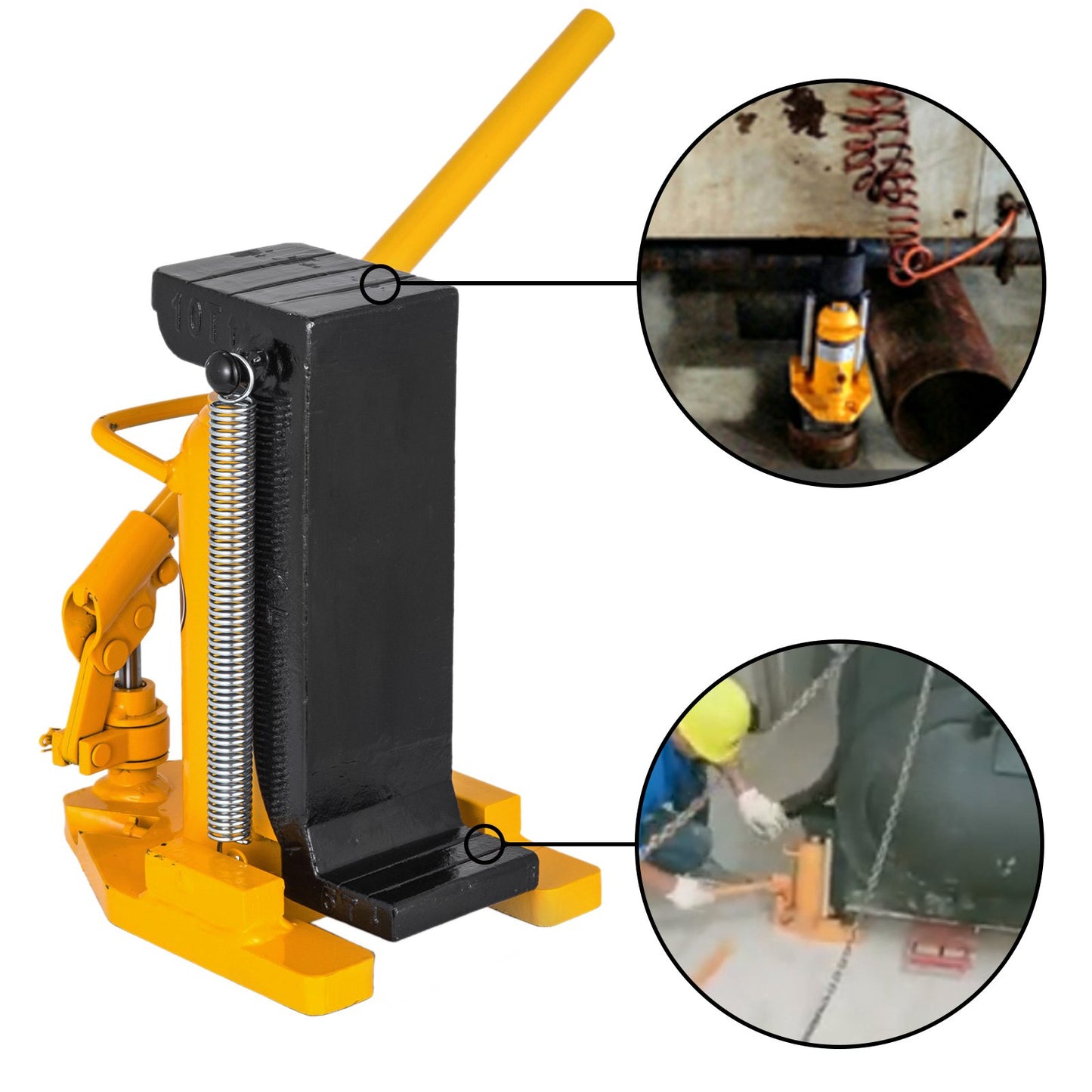 Hydraulic Toe Jack 10 Ton/22000 lbs (Top), and 5 Ton/11000 lbs (Toe) Manual Heavy Duty Auto Truck RV Repair Lift Tools for Lifting Farm Vehicles, Heavy-duty Machinery, Industrial Equipment