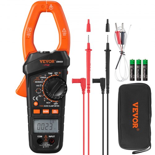 Digital Clamp Meter T-RMS, 6000 Counts, 1000A Clamp Multimeter Tester, Measures Current Voltage Resistance Diodes Continuity Data Retention, NCV for Home Appliance, Railway Industry Maintenance