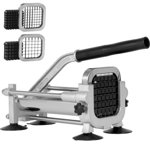 French Fry Cutter, Potato Slicer with 1/2-Inch and 3/8-Inch Stainless Steel Blades, Manual Potato Cutter Chopper with Suction Cups, Great for Potato, French Fries, Cucumber, Vegetables, Carrot