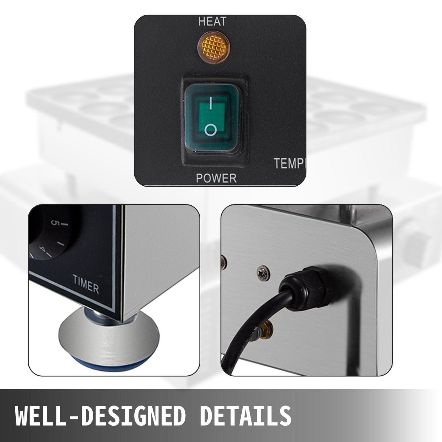 Waffle Pancake Machine 50pcs Waffle Pancake Maker 1600W Poffertje Mini Dutch Pancake Baker Maker Electric Machine 1.8 Inch Commercial Nonstick Stainless Steel for Commercial or Home Use