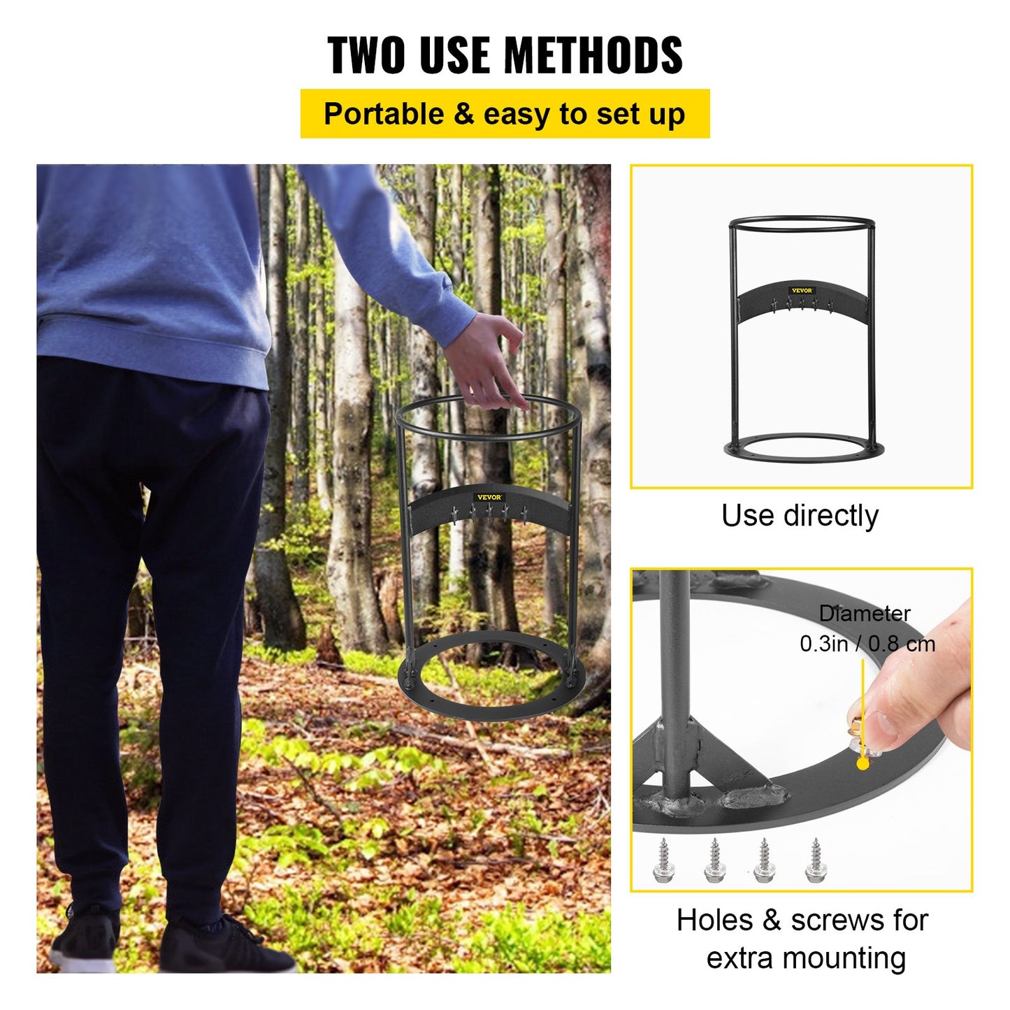 Firewood Splitter, Q235 Steel Wood Splitter Wedge, for Splitting 8" Diameter Wood Manual Wedge Wood Splitter, 10.8"x17" Portable Log Splitting w/ 4 Screws & Blade Cover, for Home, Campsite