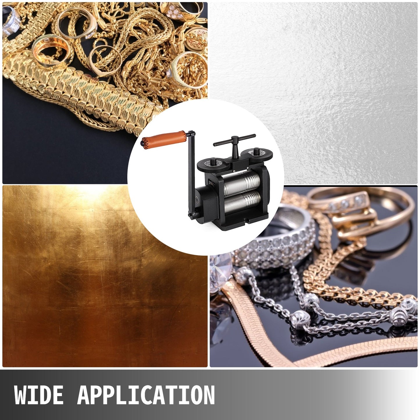 Jewelry Combination Rolling Mill 110mm Width Flat Rolling Mill 55 mm Diameter Rollers Rolling Mill Press Gear Ratio 4:1 Jewelry Press Tabletting Tool for Jewelry Repair Design