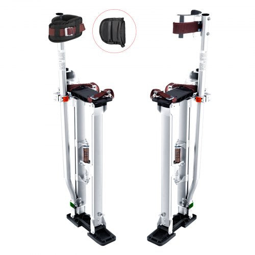 Drywall Stilts, 24''-40'' Adjustable Aluminum Tool Stilts with Protective Knee Pads, Durable and Non-slip Work Stilts for Sheetrock Painting, Walking, Taping, Silver