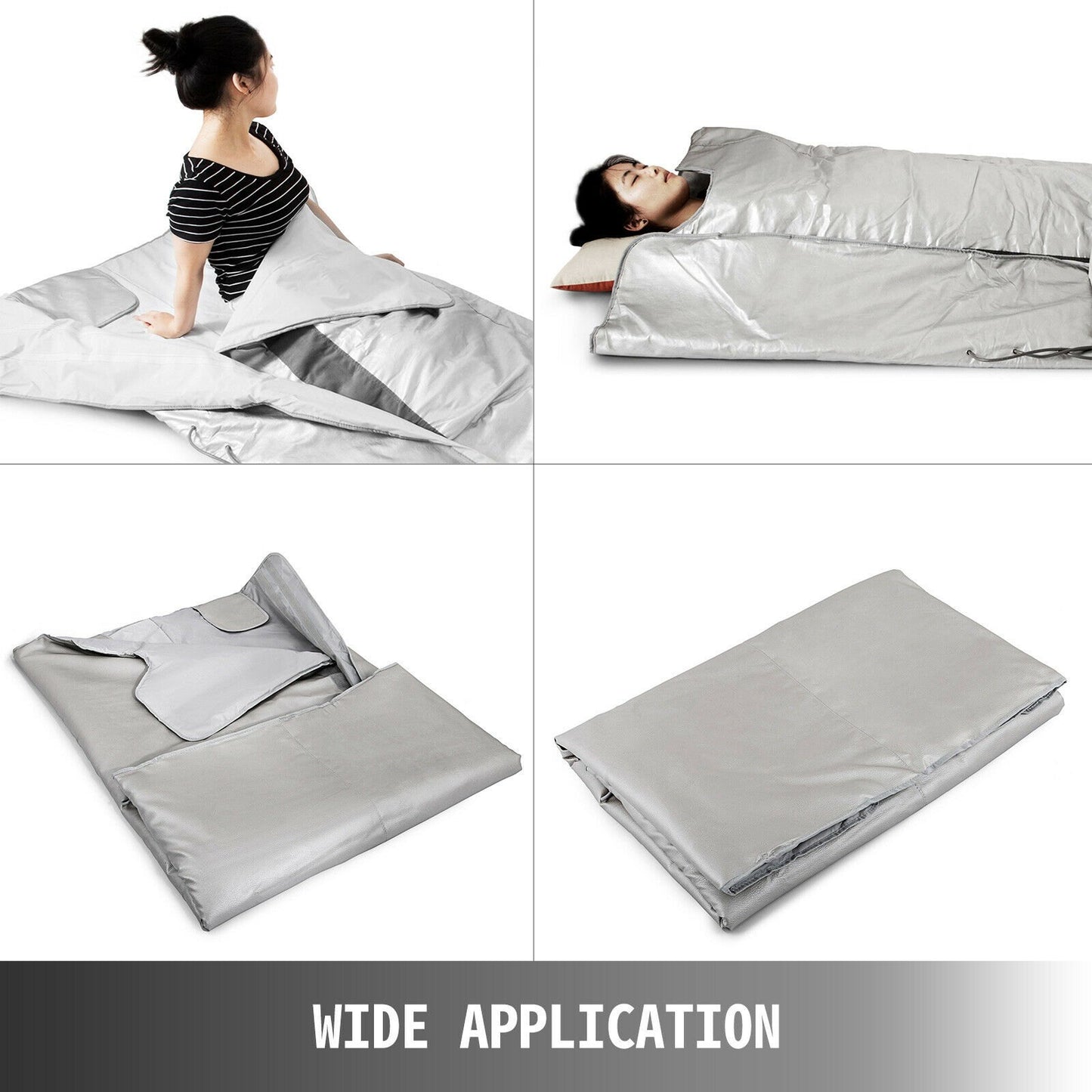 660W Sauna Blanket Infrared FIR 3 Zones Sauna Blanket Weight Loss Spa Detox Slimming Machine(660W 77°F - 185°F)