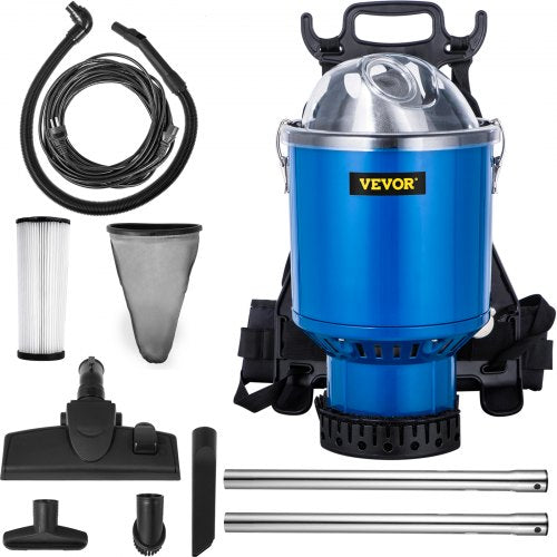 Backpack Vacuum, 3.6qt Backpack Vacuum Cleaner, 5-IN-1 Lightweight Backpack Vacuum, HEPA Filtration Vacuum Backpack, Commercial Industrial Backpack Vacuum with Telescoping Wand, Tool Kit, Corded