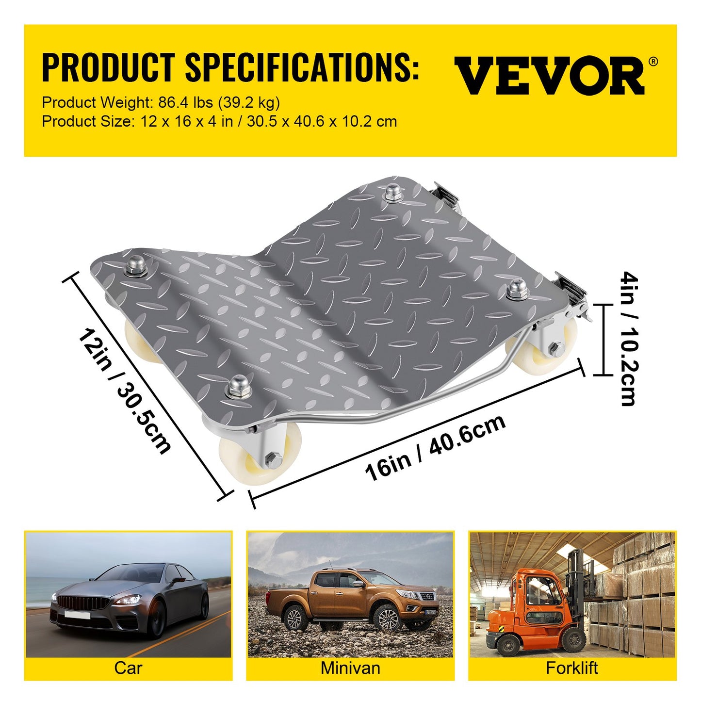 2Pcs Tire Wheel Dollies, 1500Lbs/680KG Tire Skates Wheel Car Van Positioning Dolly Trolley Ball Bearings Recovery Jack Auto Repair Moving