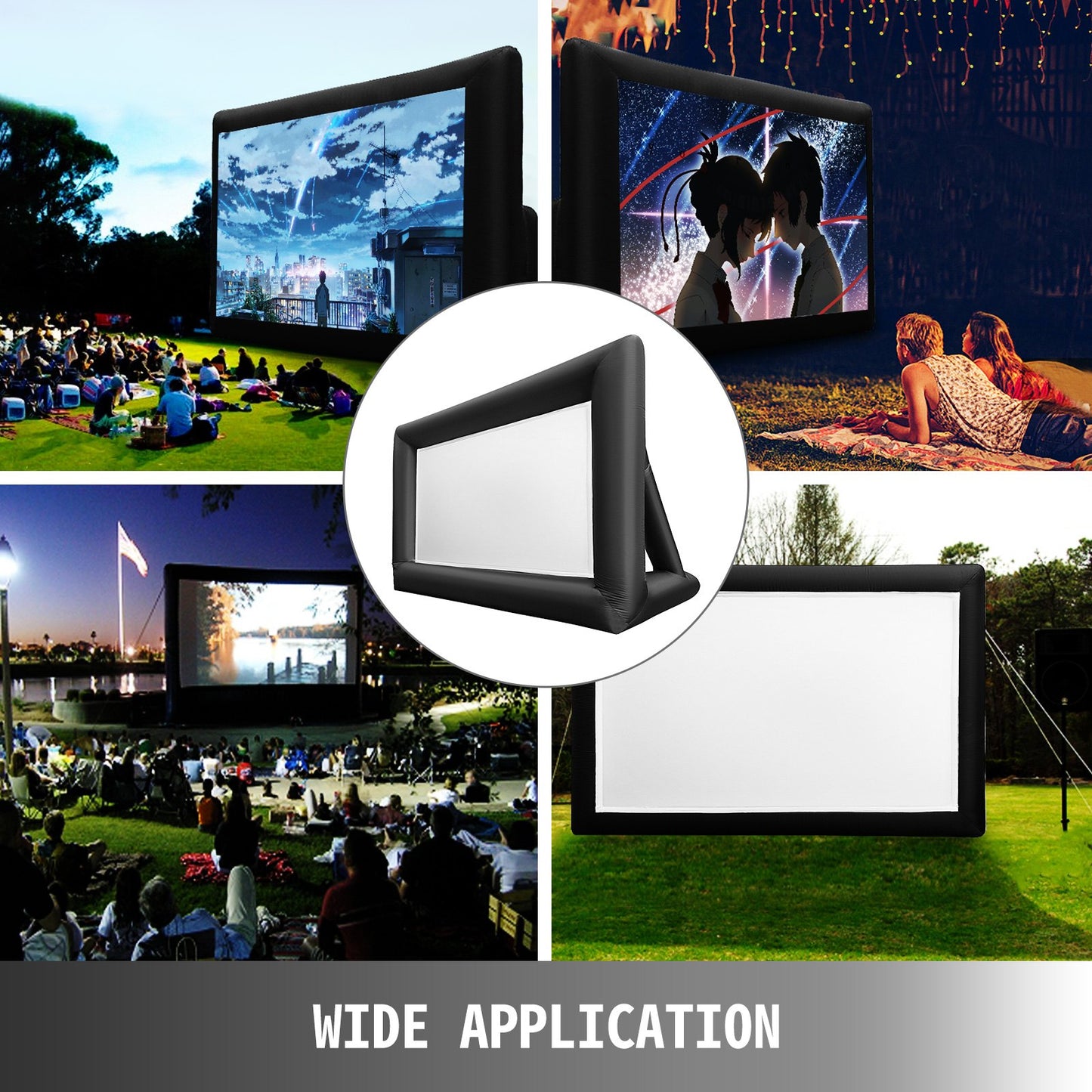 3mx5m Inflatable Movie Screen 16:9 Outdoor Projector Screen Portable Projection Screen 16ft Inflatable Outdoor Screen Inflatable Movie Screen(3x5m)