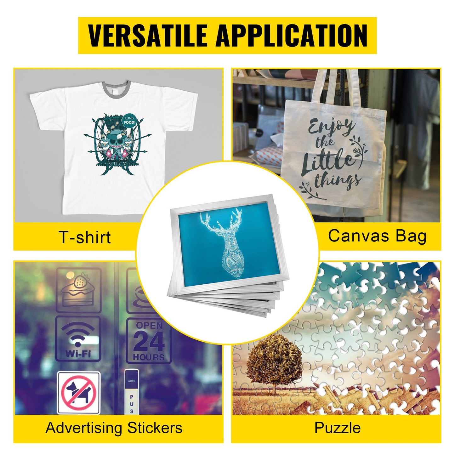 6 Pcs Silk Screen Frame 20x24 Inch Silk Screen Printing Press Frame Aluminum Silk Screen Printing Frame (160 mesh)