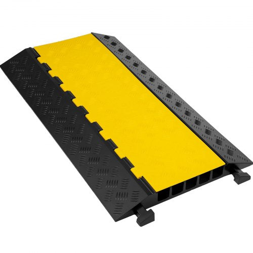 5 Channel Rubber Cable Protectors Extreme Cable Ramps 66000lbs Heavy Duty 5 Slots Protective Cable Wire Cord Ramp Driveway Rubber Traffic Speed Bumps