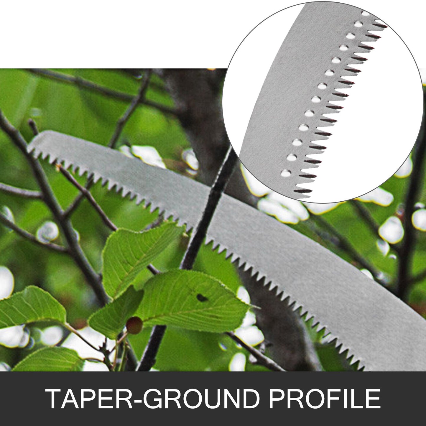 Telescopic Pole Saw Tree Pruner 6-24 Foot Extendable Telescopic Landscaping Pole Saw with 2-Foot Saw Blade for Pruning and Trimming Branches and Leaves