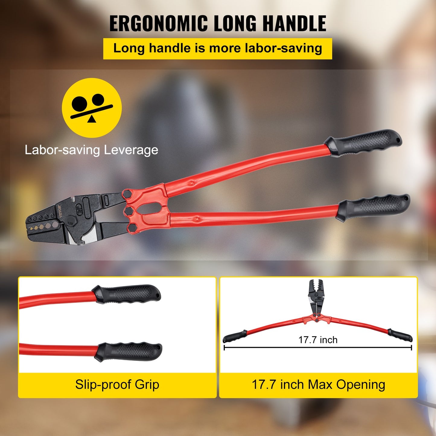 24 Inch Hand Swager Crimper 5 Cavity 1/16 to 3/16inch Swaging Tool for Copper Aluminum Oval Sleeves and Stop Sleeves Wire Rope Crimping Tool Propress Swage Tool Long Handle Labor Save
