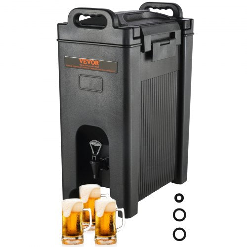Insulated Beverage Dispenser, 5 Gallon, Food-grade LDPE Hot and Cold Beverage Server, Thermal Drink Dispenser Cooler with 0.9 in PU Layer Two-Stage Faucet Handle, for Restaurant Drink Shop