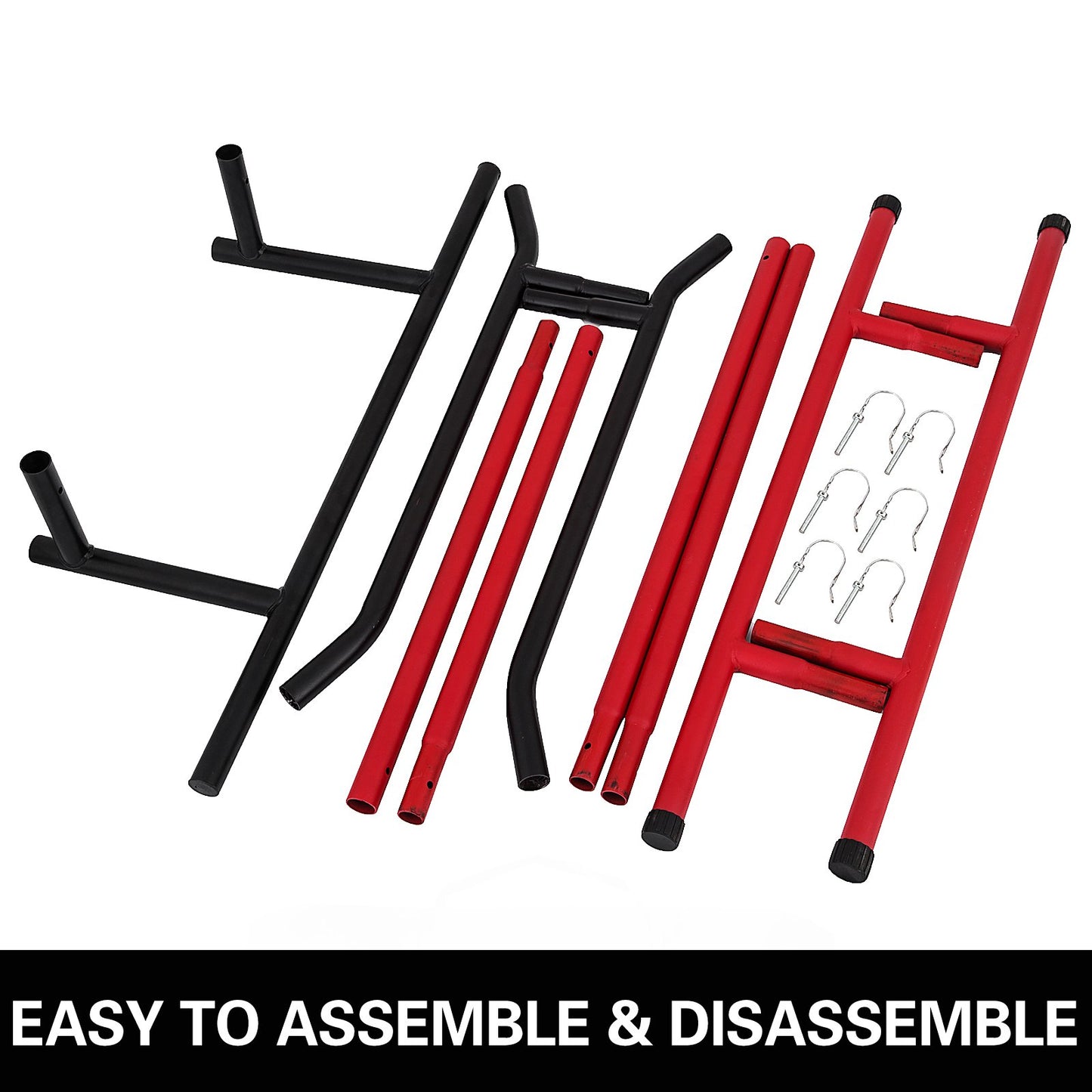 220lbs Pull Up Station,Dip Station Pull Up Bar Free Standing Power Tower Pull Up Tower with Carry Bag Portable Pull Up Rack(Black+Red)