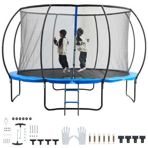 12FT Outdoor Recreational Trampoline for Kids with safety Enclosure Net