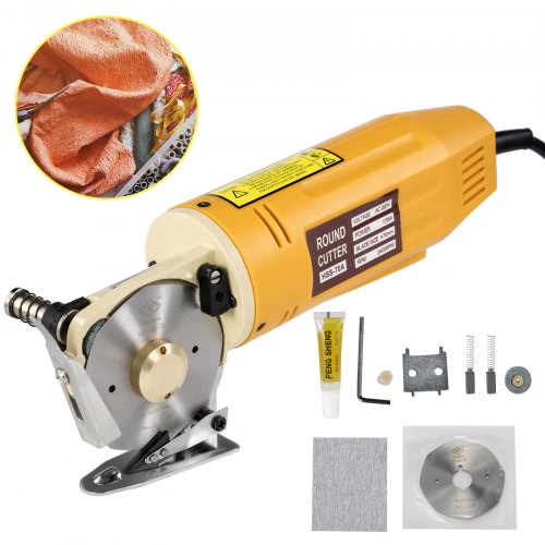 Fabric Cutter 70mm Rotary Fabric Cutter 12mm, Cutting Thickness 2400 RPM Rotary Cutter Machine All-Copper Motor with Low Noise Adjustable Speed Electric Scissors For Cutting Fabric and Leather
