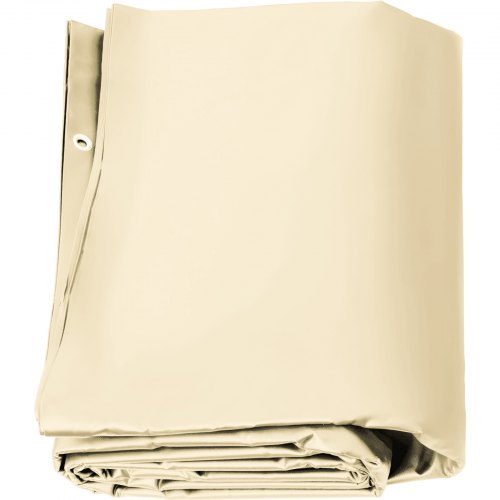 Pool Safety Cover, 13x26 ft In-ground Pool Cover, Beige PVC Pool Covers, Rectangular Safety Pool Cover In-ground Pool Cover Solid Safety Pool Cover for Swimming Pool Winter Protection Cover