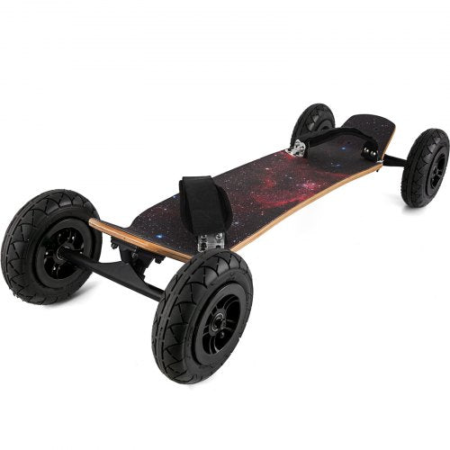 Mountainboard 39" Cross Country Skateboard All Terrain Skateboard Longboard with Bindings for Cruising and Downhill Mountain Skateboard(Starry Sky)