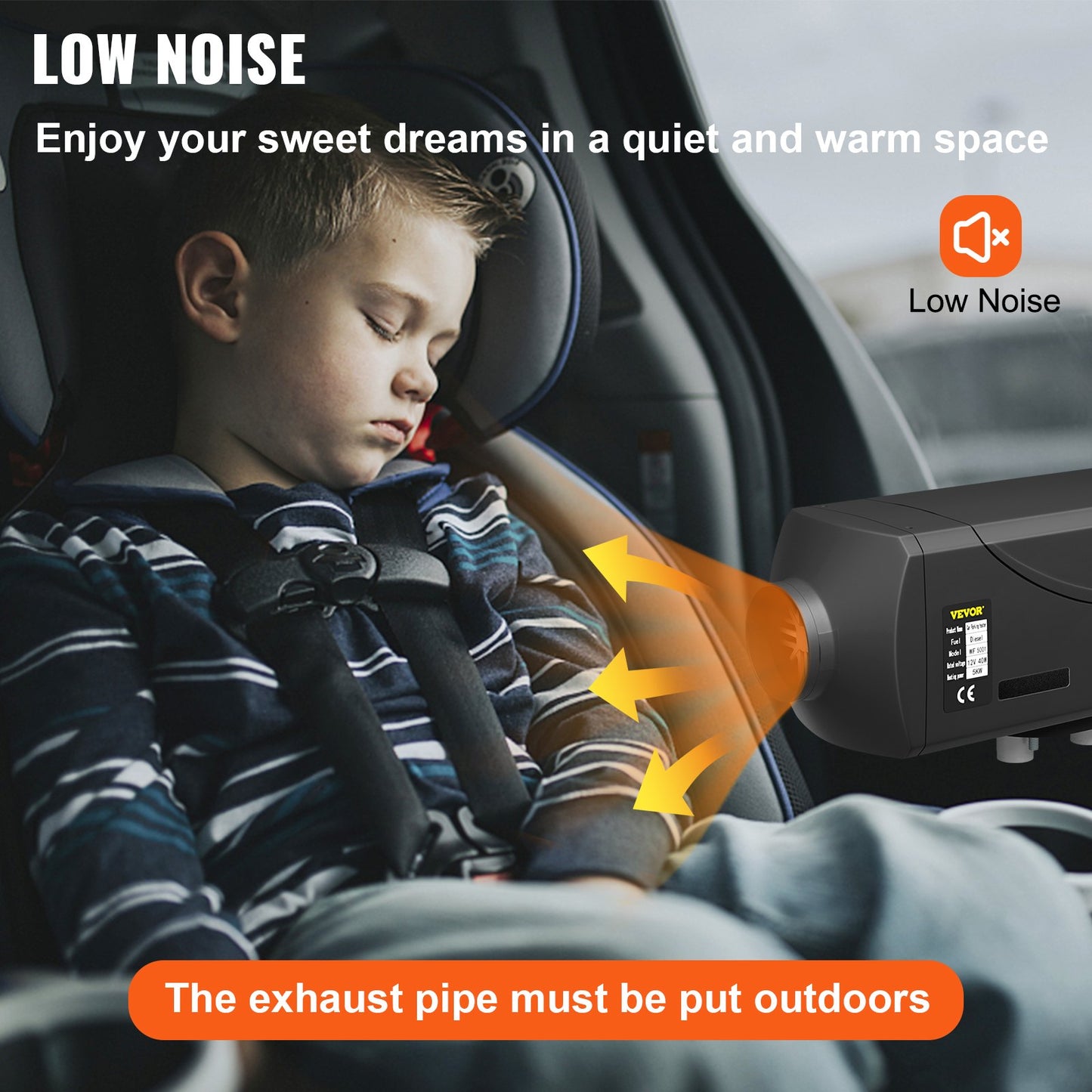 12V 5KW Air Diesel Heater,1 Holes Diesel Parking Heater with 2 Silencers LCD Switch For Car Truck Pop