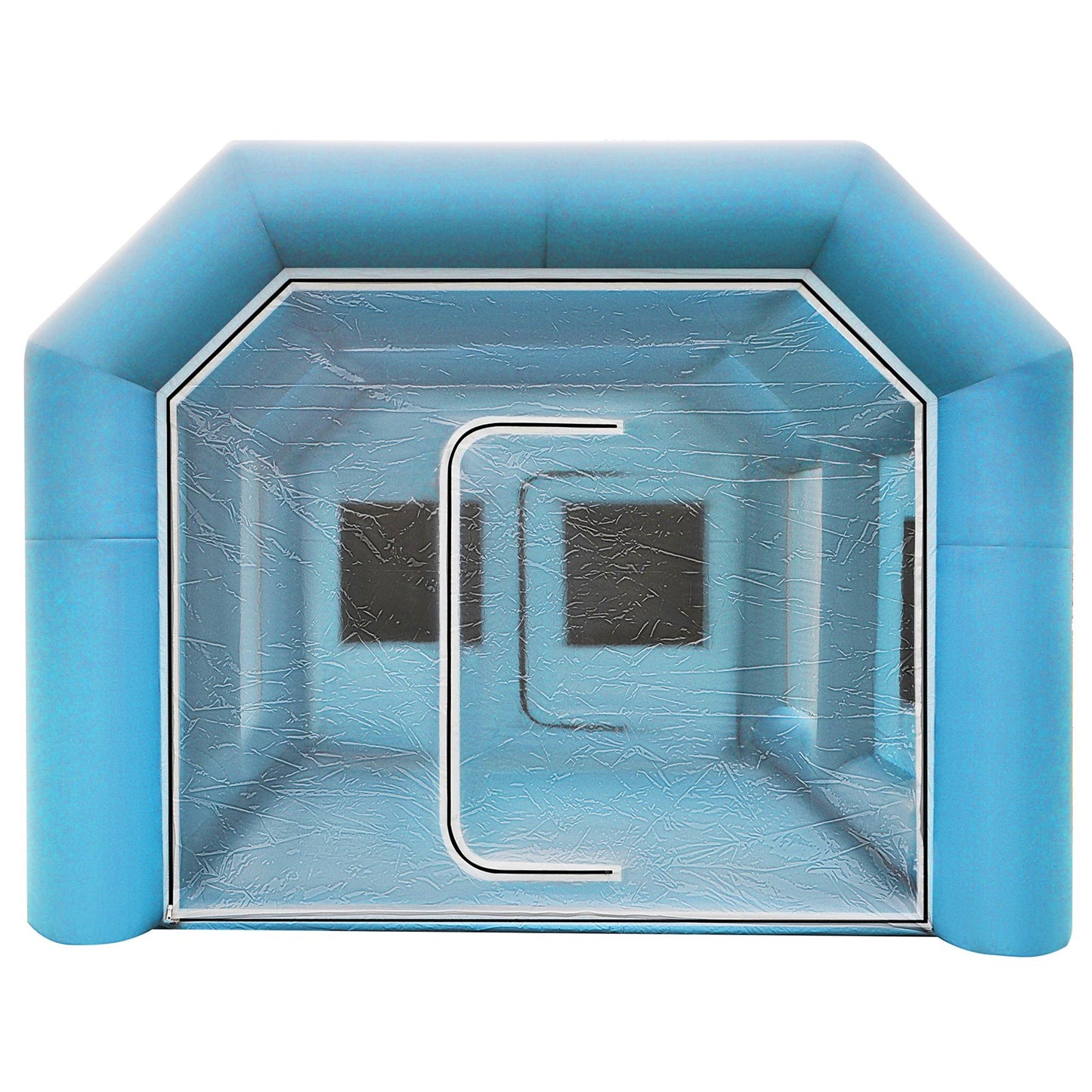 Inflatable Tent 19.7x9.8x8.2Ft Inflatable Spray Booth Custom Tent Inflatable Paint Booth Tent Car Paint Booth Giant Workstation 210D Oxford Fabric With 2 Blowers