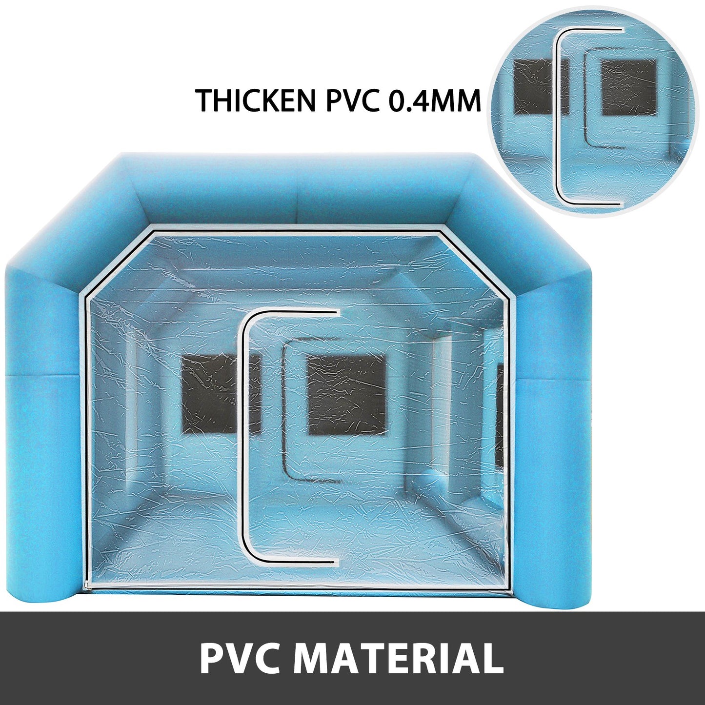 Inflatable Tent 19.7x9.8x8.2Ft Inflatable Spray Booth Custom Tent Inflatable Paint Booth Tent Car Paint Booth Giant Workstation 210D Oxford Fabric With 2 Blowers