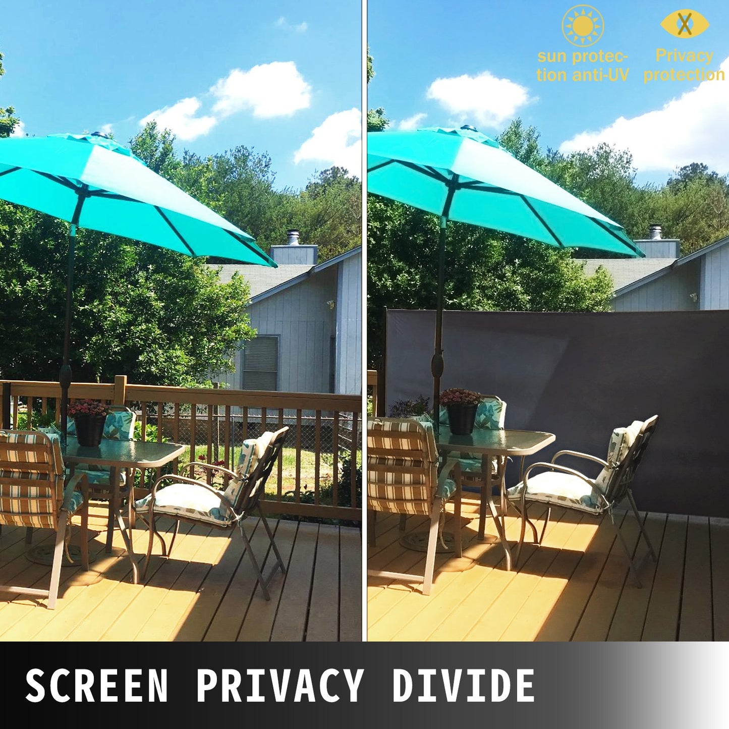 Black Retractable Patio Screen 63 Inch In Height Retractable Screen 118 Inch In Length Office Dividers Partition Wall Outdoor Retractable Gate Retractable Fence Screens For Patio Privacy