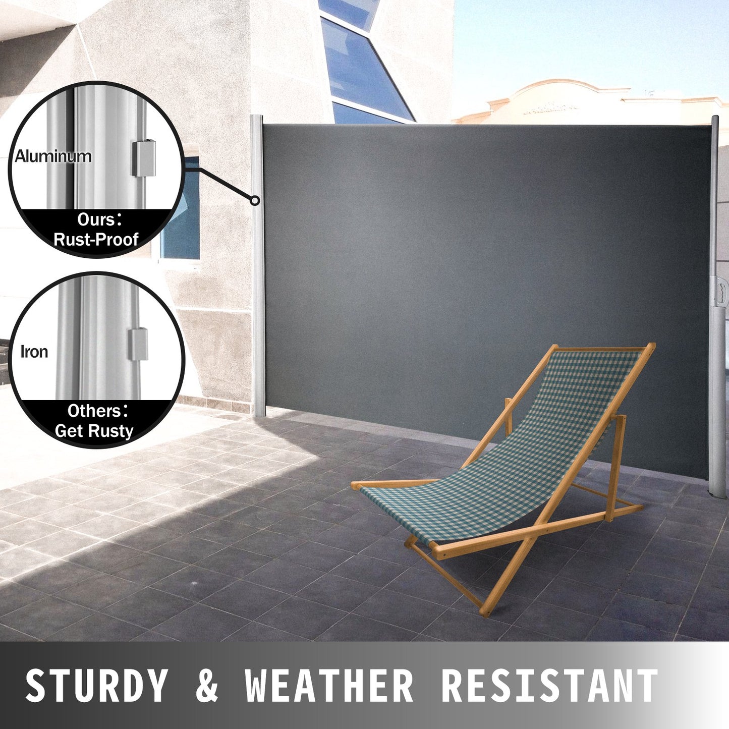 Black Retractable Patio Screen 63 Inch In Height Retractable Screen 118 Inch In Length Office Dividers Partition Wall Outdoor Retractable Gate Retractable Fence Screens For Patio Privacy