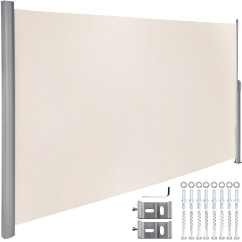 Creamy-white Retractable Patio Screen 71 Inch In Height Retractable Screen 118 Inch In Length Office Dividers Partition Wall Retractable Gate Retractable Fence Outdoor Screens for Patio Privacy