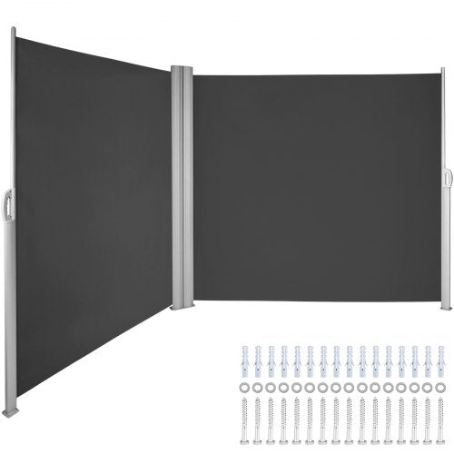 Black Retractable Patio Screen 236 Inch In Length Office Dividers 71Inch In Height Retractable Screen Partition Wall Outdoor Retractable Gate Retractable Fence Outdoor Screens For Patio Privacy