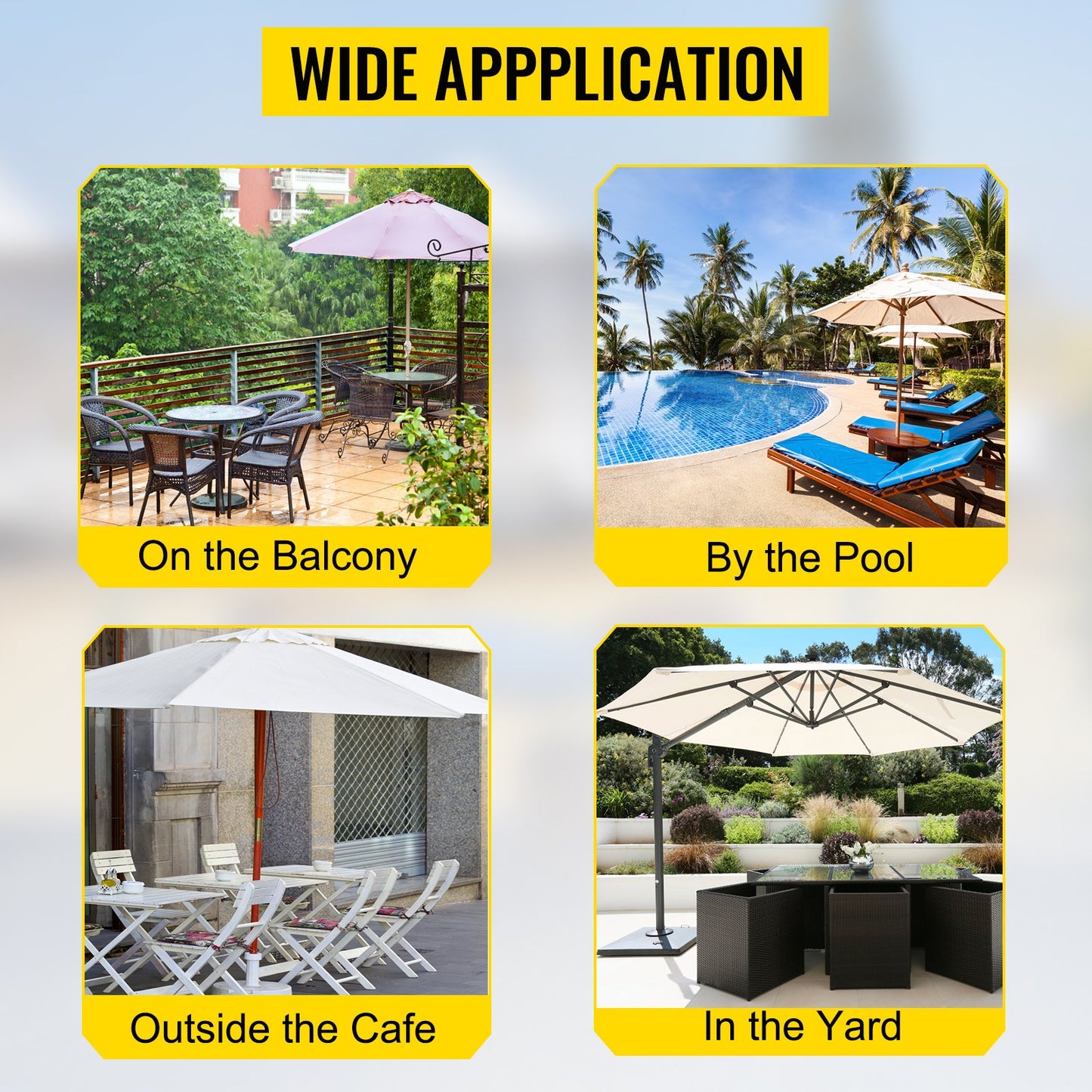 Umbrella Base, 24" Square Heavy Duty Umbrella Base, 39lbs Umbrella's Holder Stand, Cast Iron Umbrella Base for 1.5-2" Umbrella Pole Market Umbrella Base with 14" Height Pipe for Yard/Garden/Deck