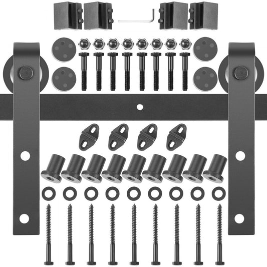 Sliding Barn Door Hardware Kit, 12FT Barn Door Kit, 330LBS Load-bearing Double Barn Door Hardware Kit, Carbon Steel Barn Door Track, Darn door for 1.57-1.77" Thickness & 6FT Wide Door Panel